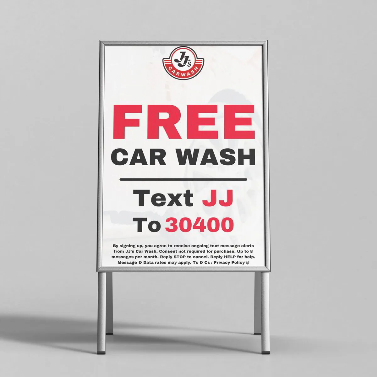 JJ car wash pop display