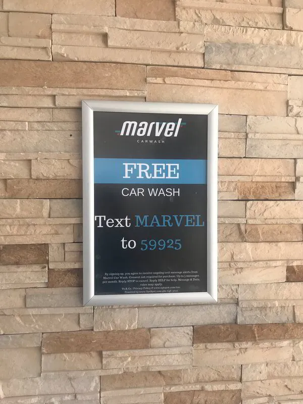 OptSpot car wash marketing sign