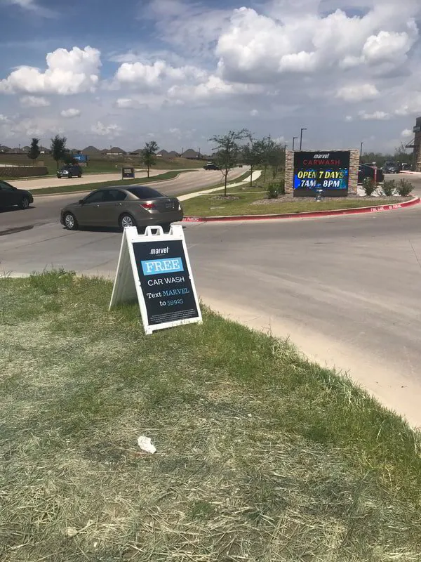 OptSpot car wash marketing sign